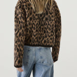 Wool and Alpaca Blend Animal Print Cardigan