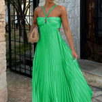 Lily Crompton | Pleated Halter Maxi Dress For Women