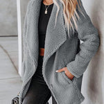 Nadorine Casual Fleece Fuzzy Coats Faux Shearling Shaggy Jacket