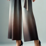 Loose Wide Leg Gradient Tied Waist Casual Pants Bottoms Trousers