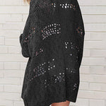 Long Sleeve Cutout Knit Cardigan