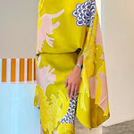 Batwing Sleeves Half Sleeves Flower Print Mock Neck Blouses&Shirts Tops