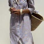 Corinne | Classic Striped Shirt Maxi
