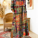 Sabine | Denim dress with bohemian patchwork