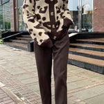 Soft Thick Leopard Knit Sweater Top