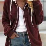Loose Plush Zipper Hooded Jacket