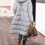Reversible Sherpa Fleece Long Puffer Coats with Hood Outerwear