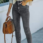Nadorine Ankle-length Skinny Jeans with Pockets
