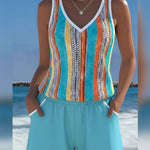 Mia | Striped V-Neck Tankini