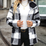 Lapel Long Sleeve Mid-length Plaid Single-breasted Double-sided Velvet Casual Jacket