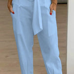 High waisted casual suit pants
