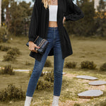 Solid Knit Soft Long Sleeve Open Front Lightweight Knit Cardigans