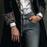 Verity | Black Baroque Lapel Blazer