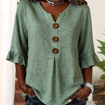 Vintage Casual Ruffled Half Sleeve Blouse