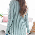 Plain Twist Button Cardigan Sweater