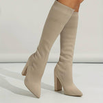 Lucía | WOMEN'S KNITTED SOCK BOOTS WITH BLOCK HEEL