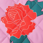 Rose Print Bow Quilted Jacket