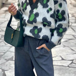 Cosy October Knit Flower Pattern Loose Pullover Sweater
