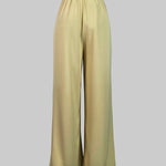 Loose Wide Leg Belted Pleated Solid Color Casual Pants Bottoms