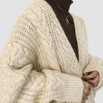 Retro Thickened Loose Twisted Long Sweater Cardigan