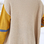 Striped Colorblock Knit Cardigan Sweater