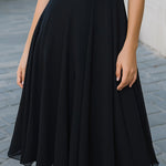 Off-Shoulder Mesh Panel A-Line Midi Dress