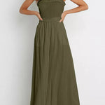 Miller Strapless Ruffles Smocked Pocketed Wide Leg Jumpsuit
