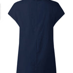 Solid Color Stand Collar Cap-Sleeve Shirts
