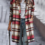 Nadorine Casual Plaid Long Sleeve Flannel Coat Button Down Fall Jacket Shacket