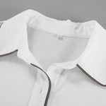 Nadorine Cotton Loose Two Pieces set Lantern Sleeve Casual Loose Shirts High Waist Shorts Outfits