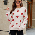 Valentine's Day Heart Pattern Knitwear Sweater