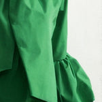 Loose Puff Sleeves Bowknot Solid Color Split-Joint Stand Collar Blouses&Shirts Tops