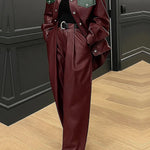 Long Sleeves Loose Buttoned Pockets Solid Color Round-Neck Jackets Outerwear
