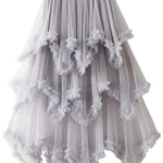 Cake skirt mid-length high waist big swing fluffy fairy gauze dress long skirt