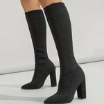 Gabriella | WOMEN'S KNITTED SOCK BOOTS WITH BLOCK HEEL