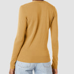 Long Sleeve Choker Top Lightweight Vee Cardigan Sweater