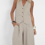 Vest & Pants Cotton Leisure Suit