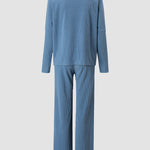 Two Piece Sweatsuit Lone Sleeve Knit Sweater Wide Leg Pants Outfits Loungewear Set