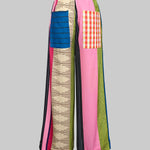 Loose Wide Leg Contrast Color Drawstring Printed Striped Casual Pants Bottoms Trousers