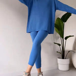 Nadorine Chic Turtleneck Top and Slim Trousers Two-piece Set