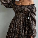 Women's Sexy Low Cut Leopard Print Dress