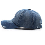 Fashion Retro Ripped Washed Distressed Denim Baseball Cap