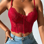Lace Bustier Crop Cami Top