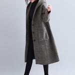 Loose Plaid Woolen Hood Coat