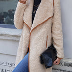 Lapel Irregular Mid -length Double -sided Plush Coat