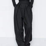 Plus Size High Waist Magic Sticker Suit Wide Leg Pants