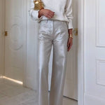 Pistola Tate High-Rise Bowed Wide-Leg Jeans