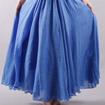 Casual A-Line Elastic Waist Solid Color Skirts