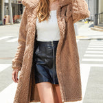Plush Loose Single-breasted Rhombus Design Coat
