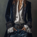 Clarisse – Long Embroidered Vintage-Style Jacket